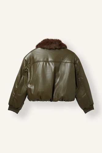 Balloon Fit Waterproof Faux Leather Jacket