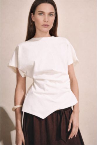 Women Ecru Short Sleeve T-Shirt