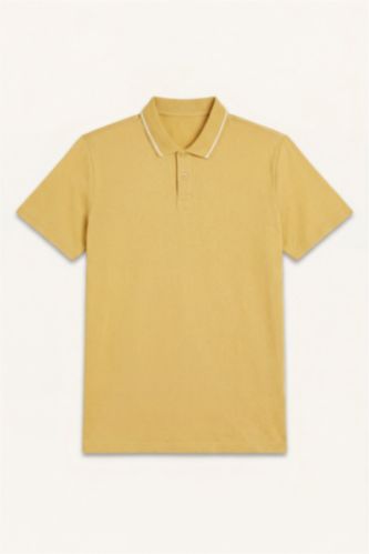 Men Yellow Regular Fit Short Sleeve Polo T-Shirt