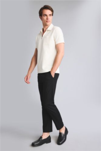 Men Black Tapered Fit Trousers