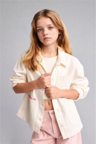 Young Girls - Teen Girls Ecru Regular Fit Long Sleeve Shirt