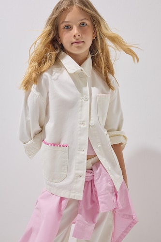 Young Girls - Teen Girls Ecru Regular Fit Long Sleeve Shirt