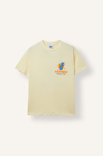 Oversize Fit Crew Neck Printed Short Sleeve T-Shirt