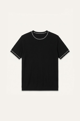 Standard Fit Knitted Short Sleeve Crew Neck T-Shirt