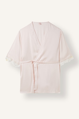 Women Light Pink Satin Robe