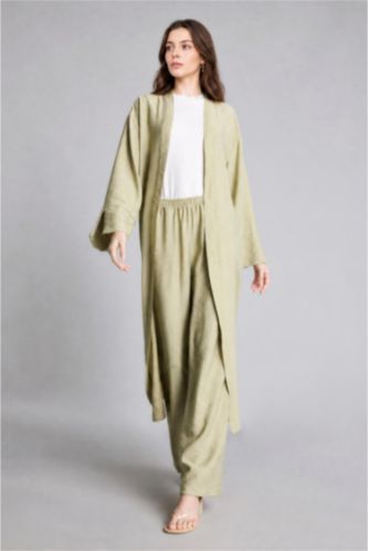 Kadın Açık Haki Relaxed Fit Pantolon