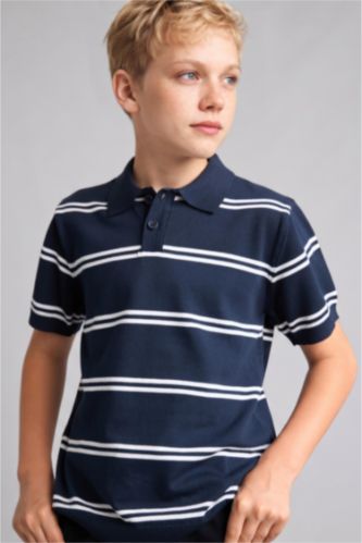 Young Boys - Teen Boys NAVY Boy Regular Fit Polo Collar Pullover