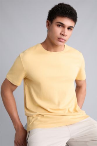 Men Mustard Standard Fit Short Sleeve T-Shirt