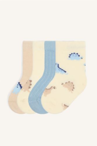 Baby Boy Karma Baby Boy Animal Print Seamless 4 Piece Cotton Socks