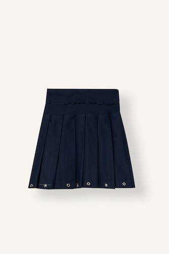 Girl Gabardine Navy Skirt
