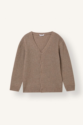 Boy V-Neck Ribbed Basic Knitwear Cardigan