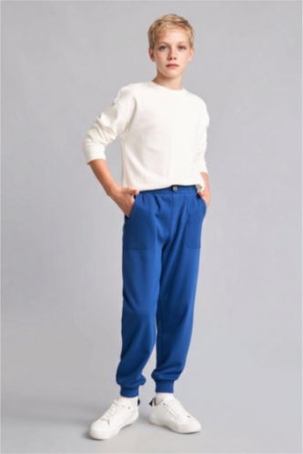 Erkek Çocuk - Genç Erkek Koyu Mavi Oversize Eşofman Altı Erkek Çocuk