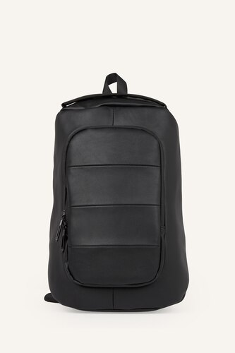 رجال أسود Faux Leather Crossbody Bag