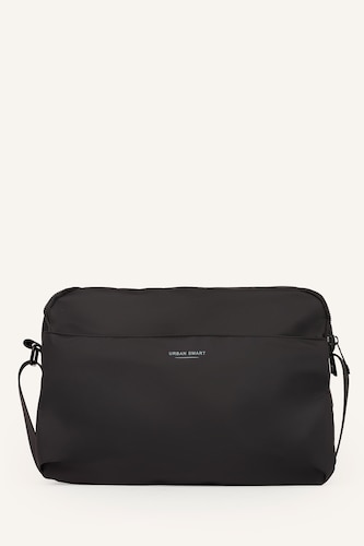 Men Black Faux Leather Sports And Travel Bag