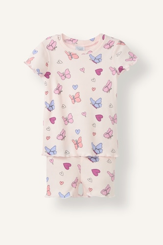 Baby Girl Ribbed Shorts 2 Piece Pyjama Set