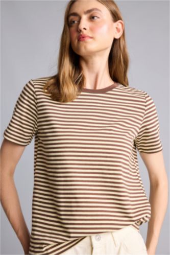 Women Brown Regular Fit Short Sleeve T-Shirt