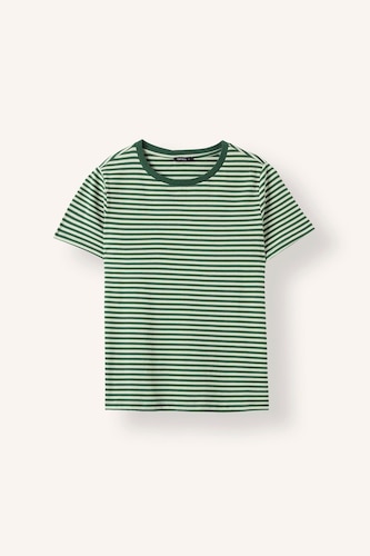 Woman Regular Fit Striped Crew Neck Short Sleeve T-Shirt
