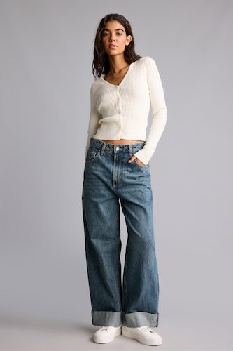 Әйелдерге Көк Baggy Fit шалбар