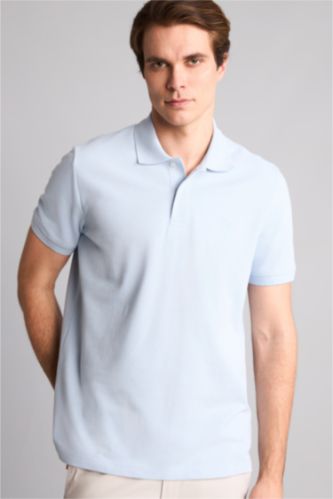 Erkek Açık Mavi Regular Fit Polo Tişört