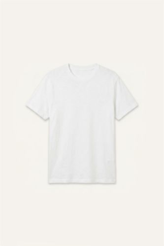 Erkek Ekru Regular Fit Kısa Kollu Basic Tişört
