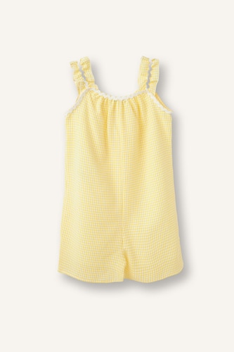 Baby Girl Plaid Poplin Jumpsuit