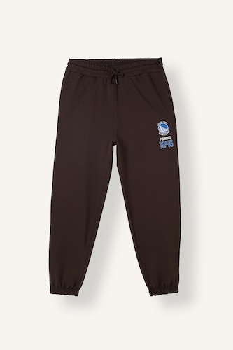 MAN Brown Standard Fit NBA Golden State Warriors Licensed Jogger