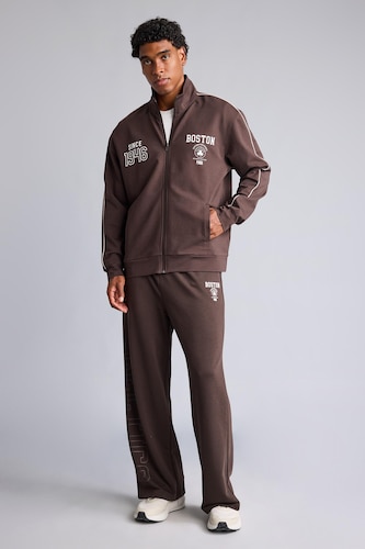 Men Brown Baggy Fit Thick Sweatshirt Fabric Jogger