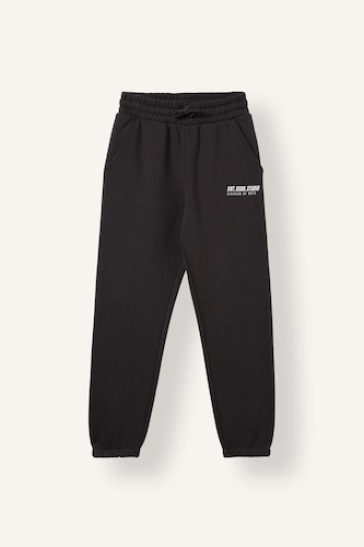 Мальчики и подростки Антрацит Брюки Regular Fit из плотной ткани с принтом-слоганом для мальчиков