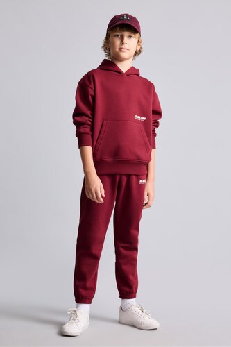Erkek Çocuk - Genç Erkek Bordo Baskılı Jogger Eşofman Altı Erkek Çocuk