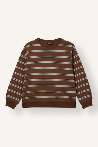 Sweatshirt oversize à col rond rayé pour garçon