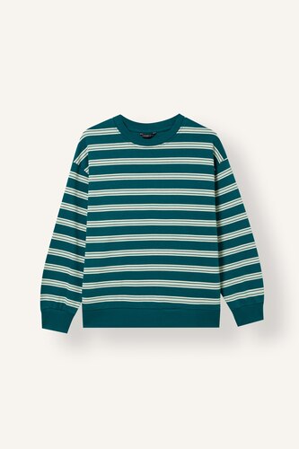 Sweatshirt oversize à col rond rayé pour garçon