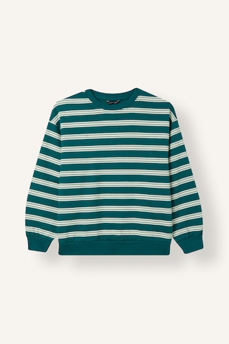 Boy Oversize Striped Crew Neck Sweatshirt