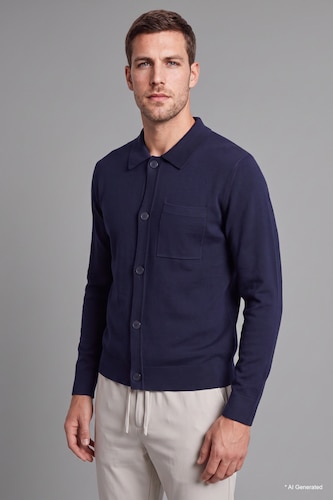 Men NAVY Standard Fit Cardigan
