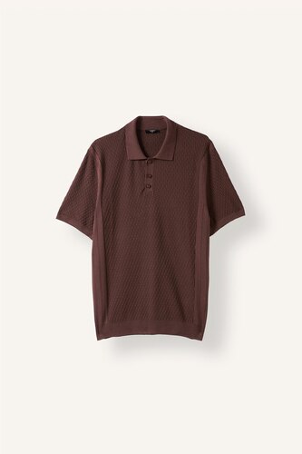 Standart Fit Dokulu Triko Basic Polo Tişört