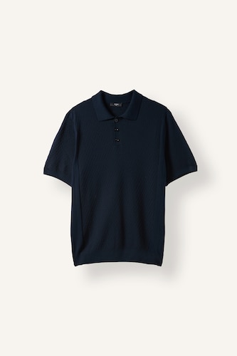 Men NAVY Polo Collar Short Sleeve Polo T-Shirt