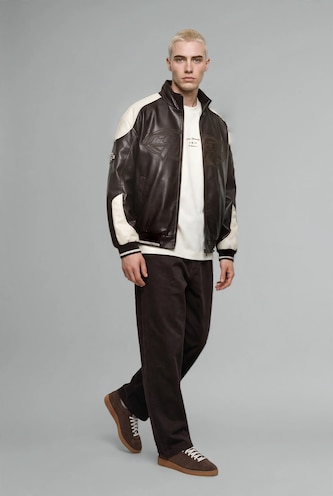 MAN Brown Balloon Fit Trousers