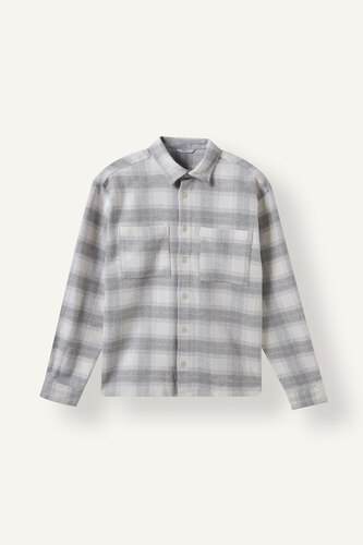 Men Ecru Boxy Fit Long Sleeve Shirt