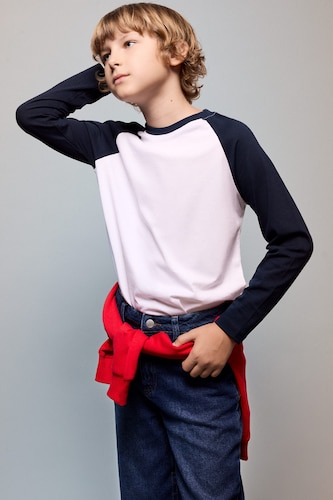 BOYS & TEENS NAVY Boy 100% Cotton Regular Fit T-Shirt