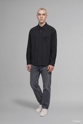 Printed Boxy Fit Long Sleeve Shirt