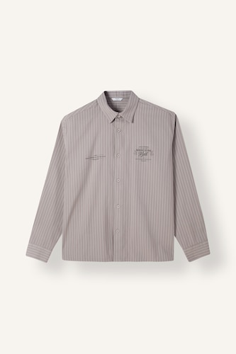Men Stone Boxy Fit Cotton Long Sleeve Shirt