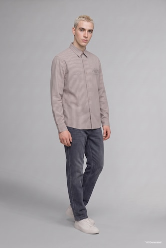 Printed Boxy Fit Long Sleeve Shirt