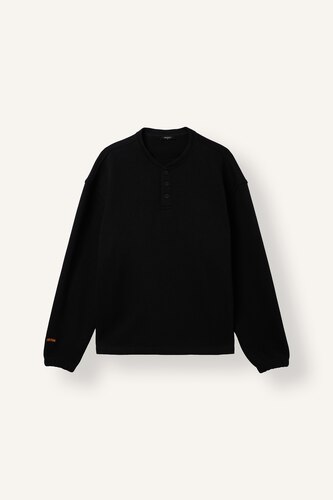 Boxy Fit Printed Crew Neck Sweatshirt