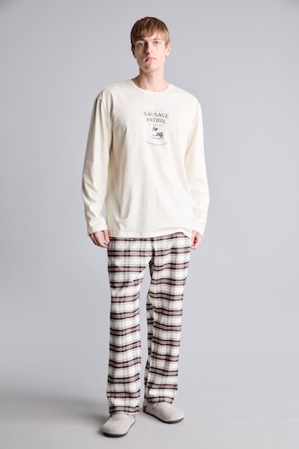 Men Ecru Flanel 2 piece Set