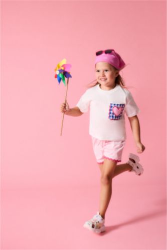 Baby Girls Ecru 2 piece Regular Fit Crew Neck Set