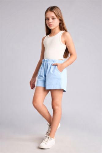 Young Girls - Teen Girls Light Blue Girl Regular Fit Shorts