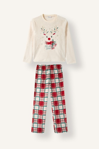 Young Girls - Teen Girls Ecru 2 piece Regular Fit Knitted Pyjamas