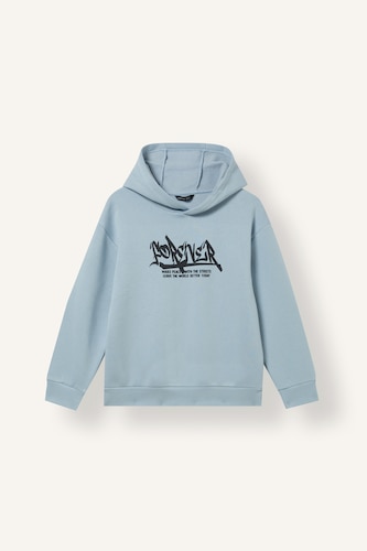 Boy Oversize Front Print Soft Fleece Lining Hoodie