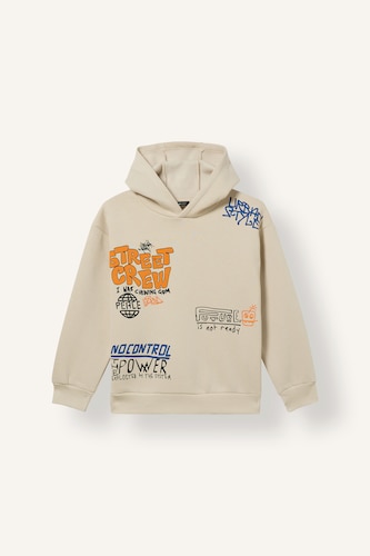 Boy Oversize Front Printed Soft Lined Sweatshirt