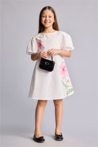 Young Girls - Teen Girls White Short Sleeve Woven Dress