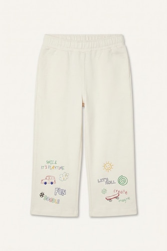 Baby Boy Regular Fit 100% Cotton Printed Normal Waist Trousers